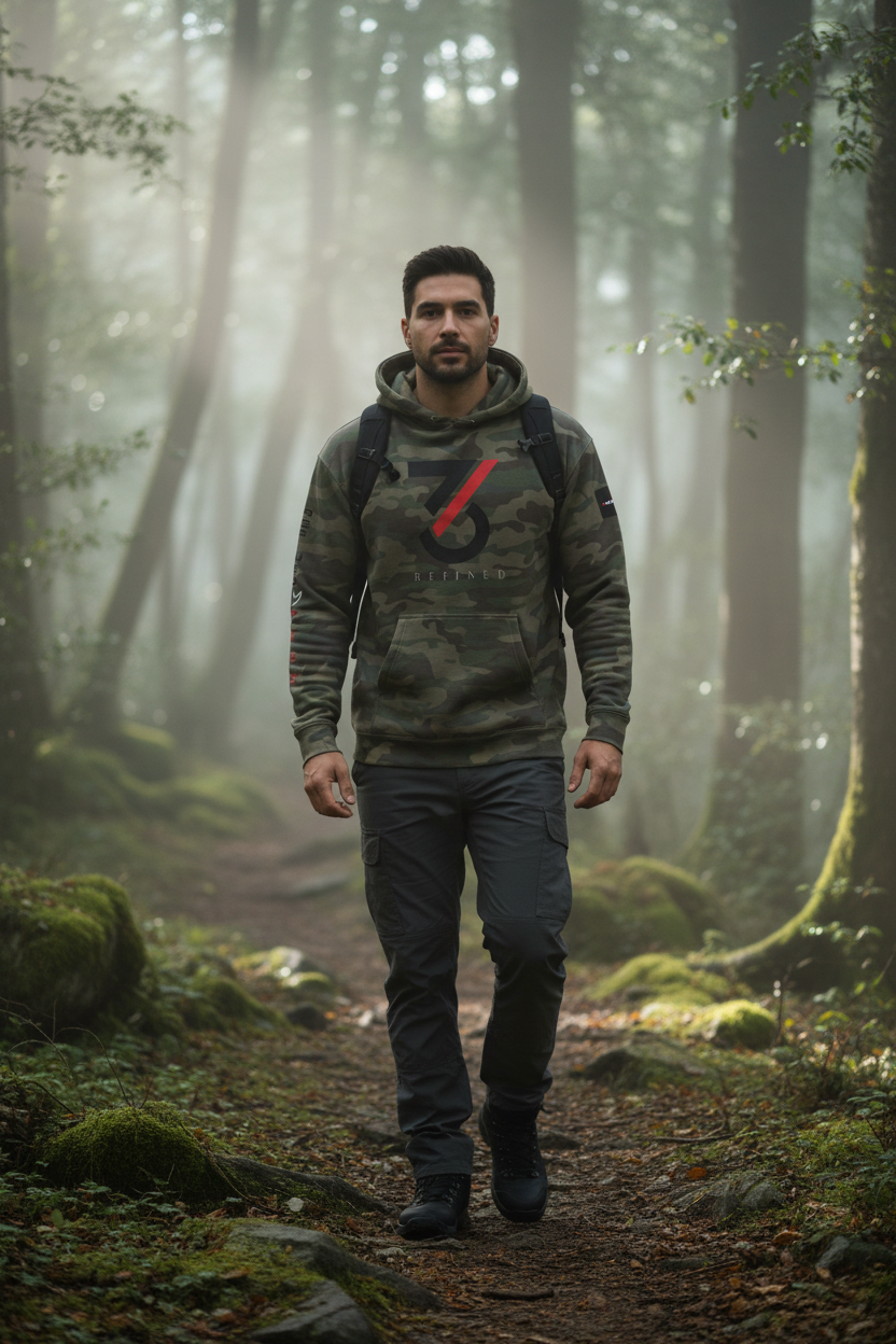 1/3RD Camo Hoodie Lifestyle