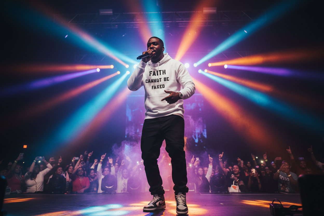 F.C.B.F White Hoodie Concert Lifestyle