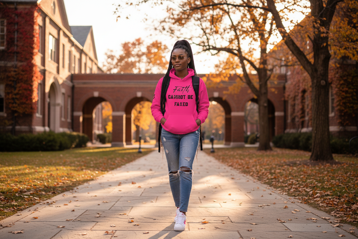 Hot Pink F.C.B.F Hoodie College Campus Lifestyle