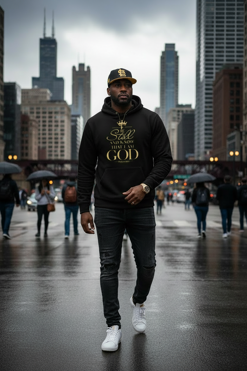 Know I Am God Hoodie with Black & Gold St. Louis Cardinals Cap — Chicago Lifestyle