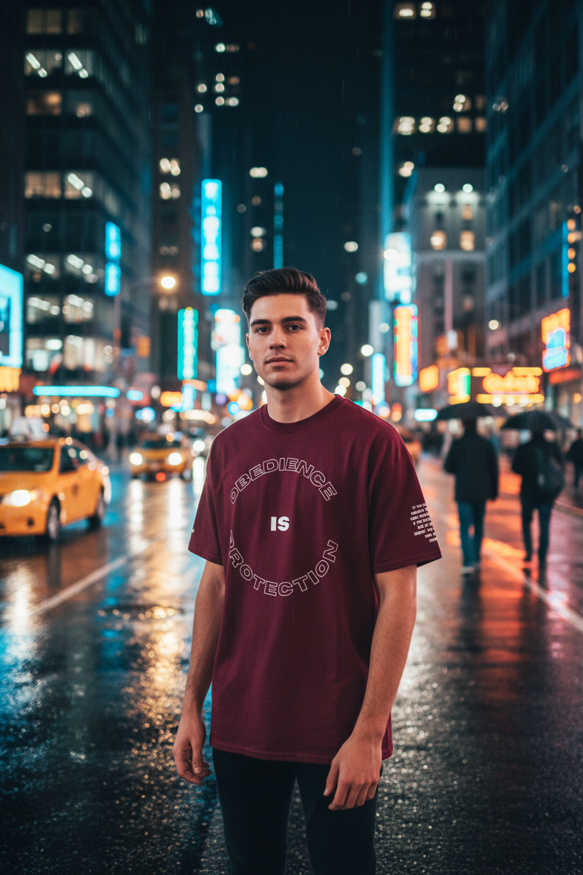 Obedience Protects Tee - Urban Night