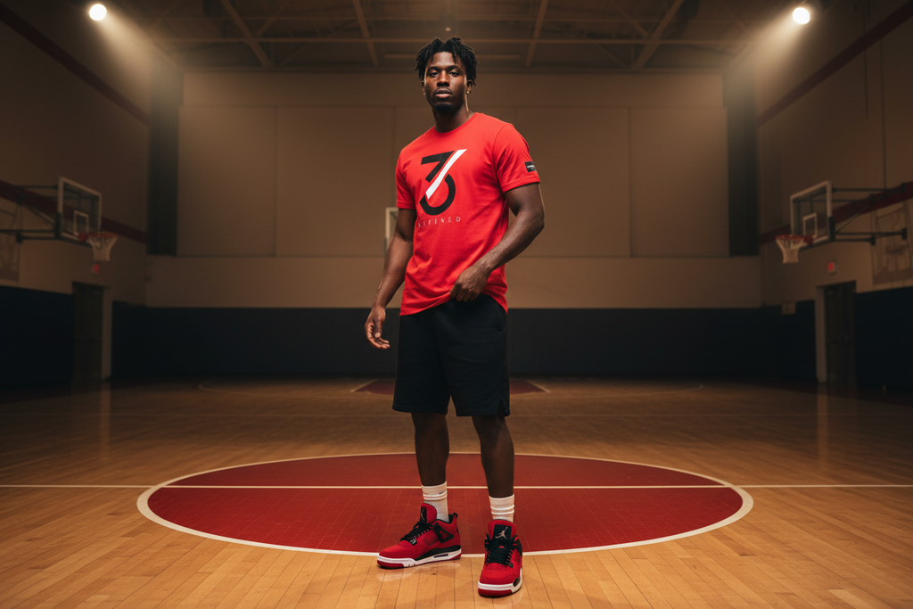 Set Apart Red Tee Basketball Gym Lifestyle