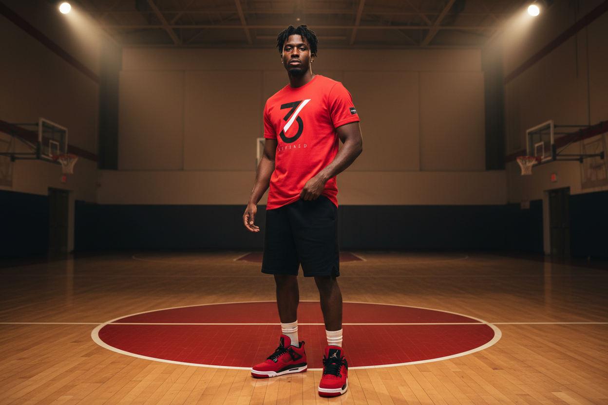 Set Apart Red Tee Basketball Gym Lifestyle