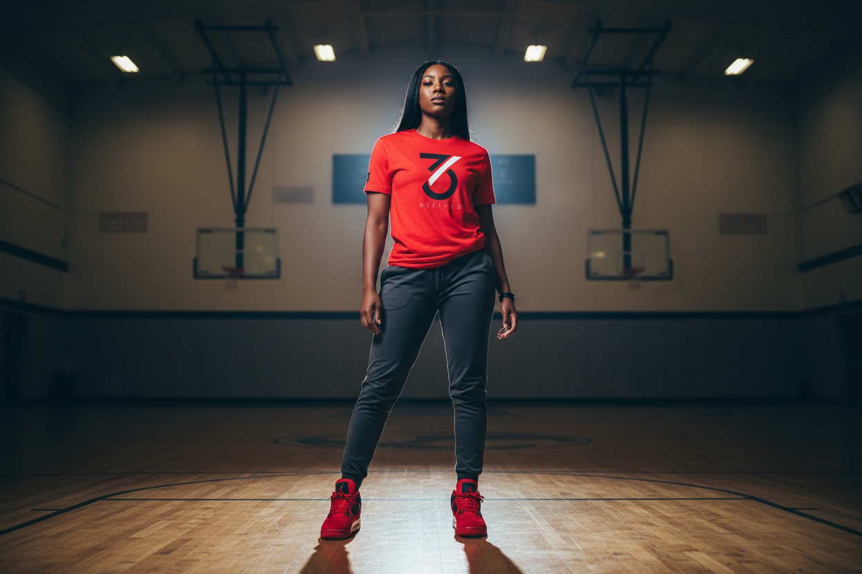 Set Apart Red Tee Women's Basketball Gym Lifestyle