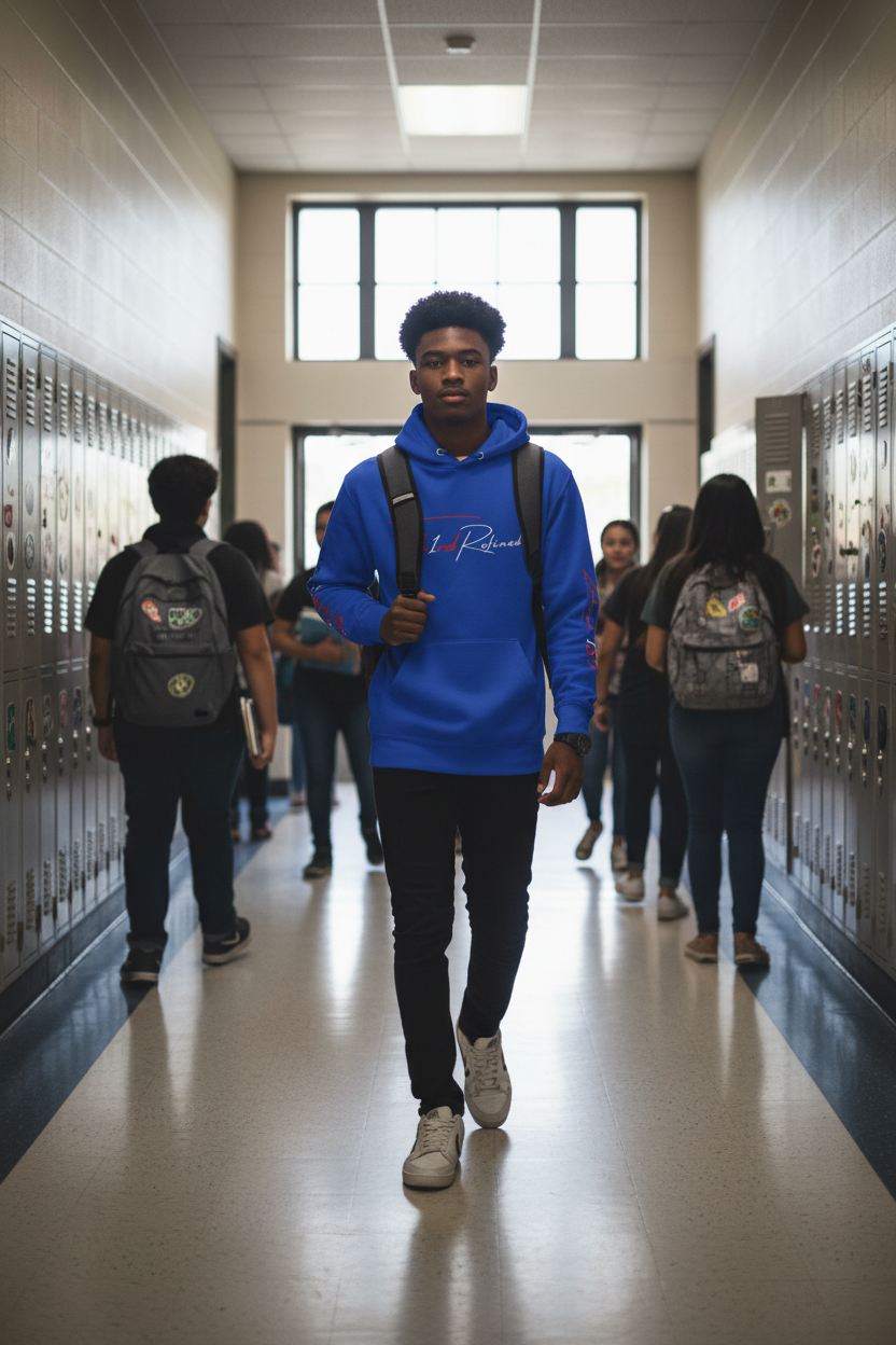 Th1rd Refined Blue Hoodie Lifestyle