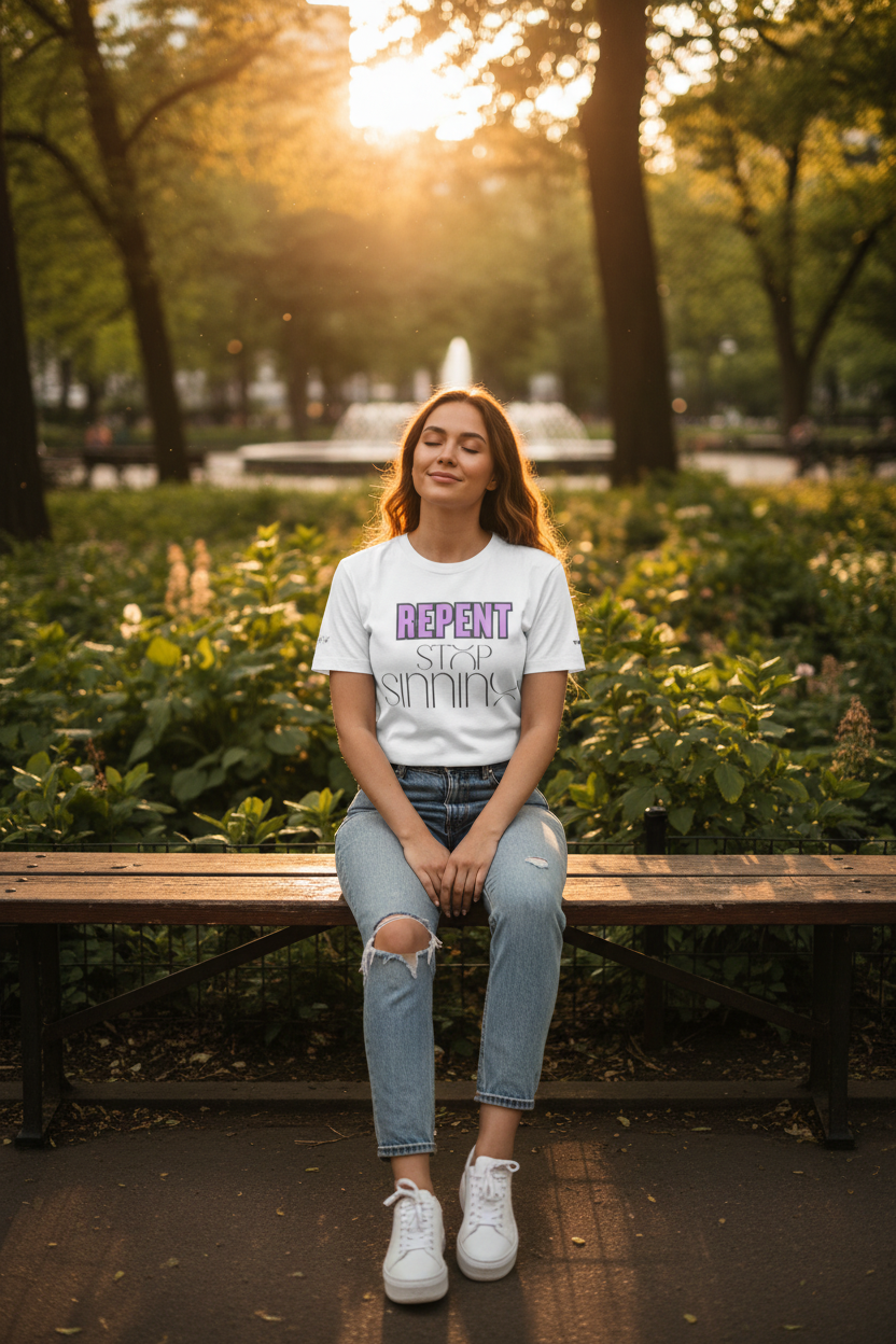 Women's Stop Sinning Tee - Park