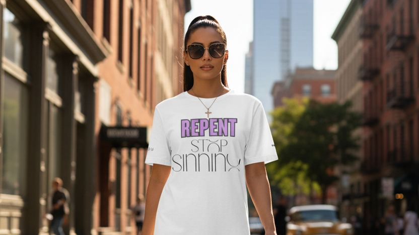 Women's Stop Sinning Tee - Urban
